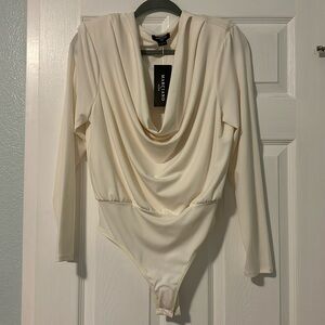 Marciano by Guess Cowl Neck White Bodysuit NWT